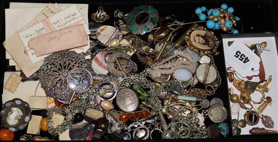 Two jewellery boxes containing assorted Victorian and later jewellery.